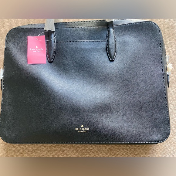 Kate Spade Black Leather Briefcase / laptop bag - Picture 2 of 5